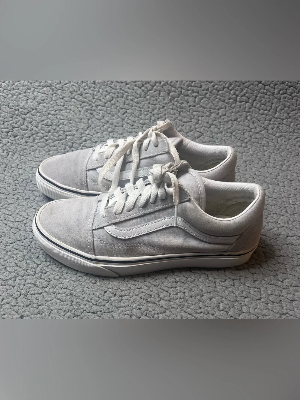 VANS Suede Low Top Sneakers Gray Lace-Up Men’s US 5.5 Casual Round Toe
